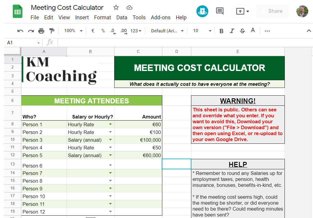 TOOL: Meeting Cost Calculator